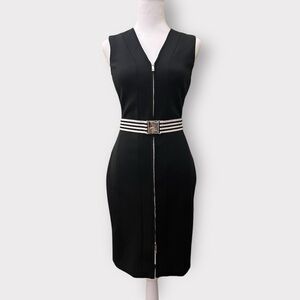 Tommy Hilfiger Black Midi Dress with Belt